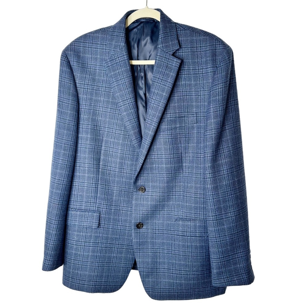 Lauren Ralph Lauren Blue Tweed Wool Blazer Sportscoat Size 44R - Picture 2 of 8